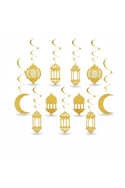 Partini Renklendir Metalik Ramazan Sarkıt Süs, Kandil Feneri, Hilal Ay,