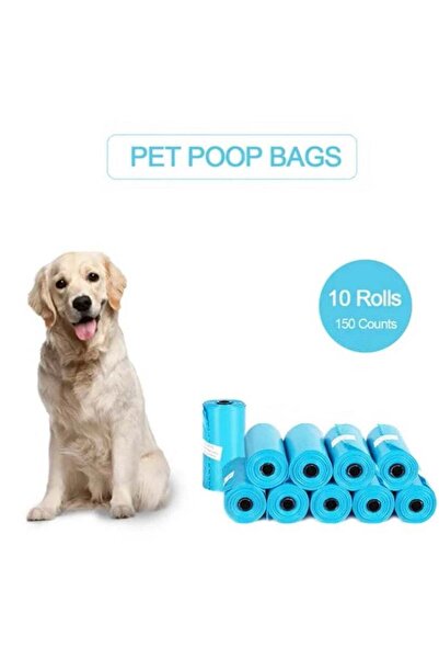 MBS أكياس فضلات الحيوانات الأليفة للاستخدام مرة واحدة من إل دبليو - 10 قطع زرقاء