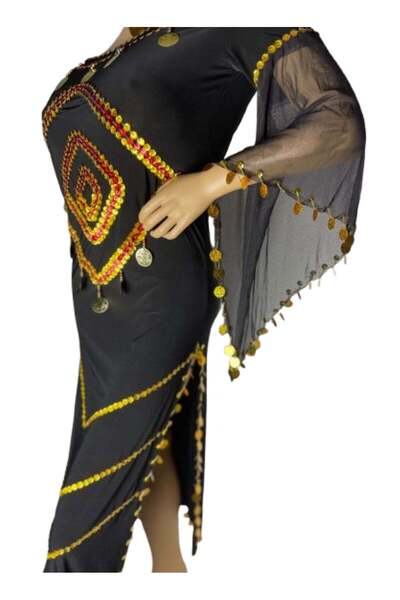 Generic A Long Dance Dress With Golden Coins