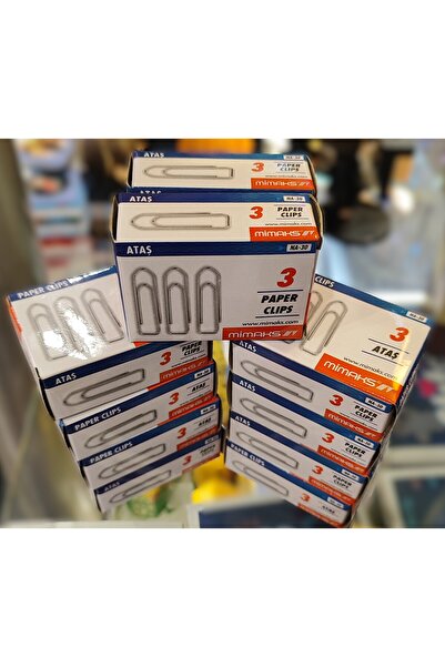 ada çanta kırtasiye Mimaks 10 Boxes No. 3 Paper Clips (Medium Size) Ad199578