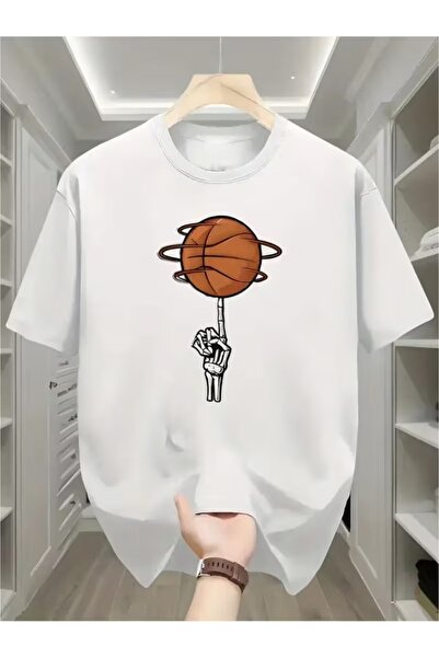 COMANCHERO Tricou oversize cu imprimeu cu figură de baschet pentru bărbați