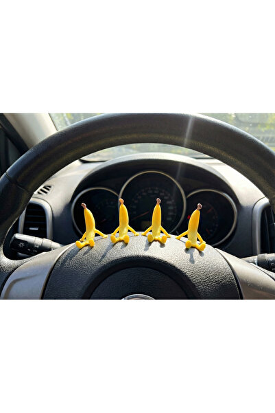 LUBIKO STUDIO Mini Muz Figürü 4'lü Set - Çift Taraflı Bantlı Oto, Ofis, PC De...