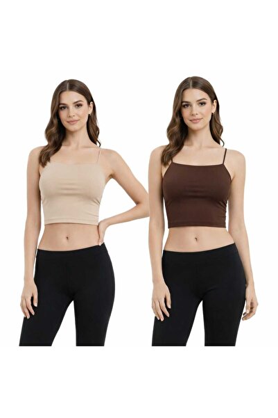 MODARENGİN 2 قطعة من الملابس الداخلية ذات الأشرطة الرفيعة (بويستر) - تصميم أن...