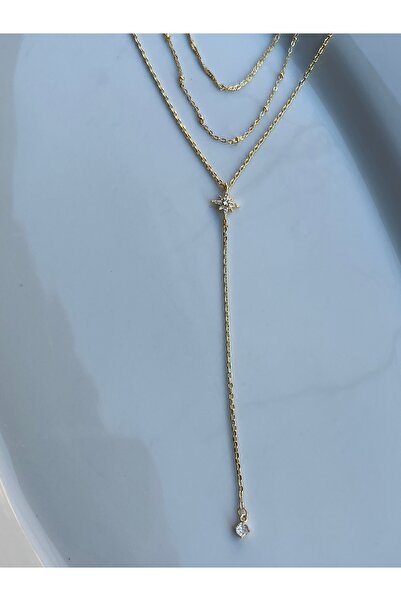 bonsesa 3’lü Kombin Y Kolye Seti • Y Kolye • Zincir Kolye Seti • Üçlü Kolye •...