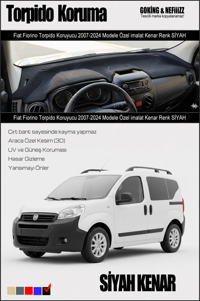 Fiat Fiorino Torpido Koruyucu 2007-2024 Arası Modele Özel Üretim - 5 Kenar Renkli
