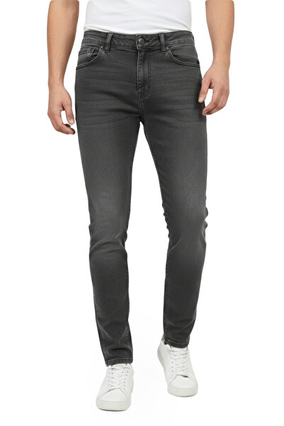 DeepSEA بنطلون جينز رجالي من أنثراسيت قصة ضيقة - قماش قابل للتمدد جينز ضيق - ...