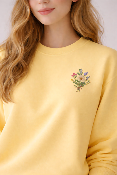 ArtYus Cicek Printed Unisex 3 Thread Sardonized Circular Neck Oversized Sweat...