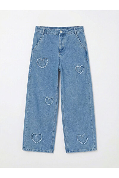 LC Waikiki Μπλε τζιν παντελόνι για κορίτσια με φαρδιά μπατζάκια από το Çelebi...