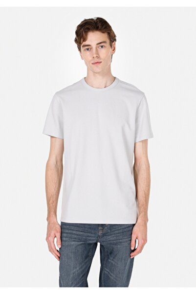 Colin's Regular Fit Round Neck Plain Men's Gray Short Sleeve T-Shirt