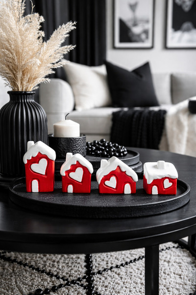 BLANJ 4’lü Kalpli Evler Dekoratif Biblo