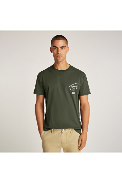 Tommy Hilfiger Tommy Jeans Reg Sign City Ext Erkek Yeşil T-Shirt