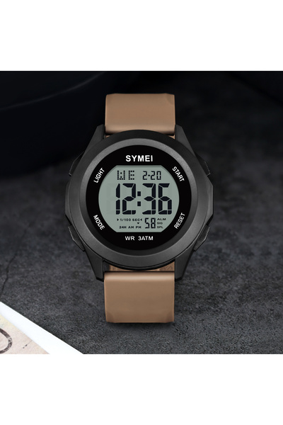 SHIYUNME Men's 3ATM Waterproof Digital Watch, Green Silicone Strap, Multi-Fun...