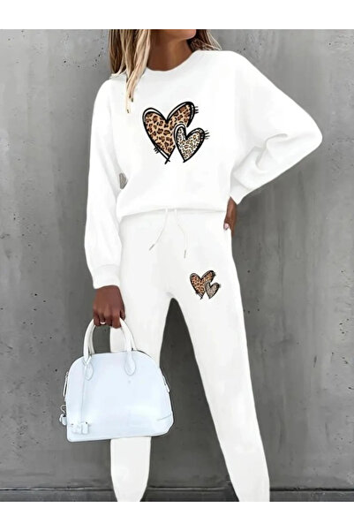 freedom store طقم نسائي مكون من بلوزة وبنطلون بأكمام طويلة وياقة دائرية ونقشة...