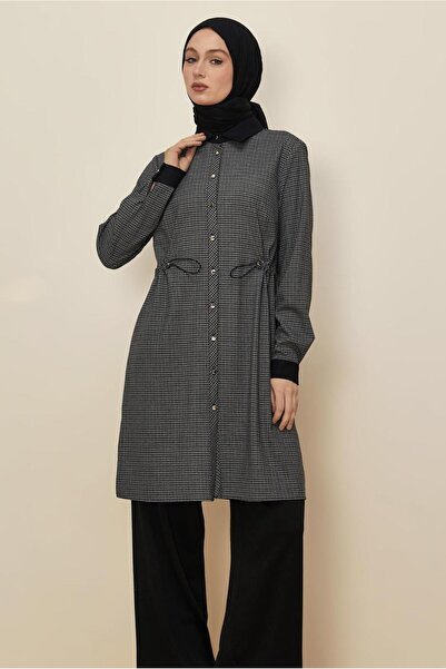 Alvina Shirt Collar Plaid Tunic 46251