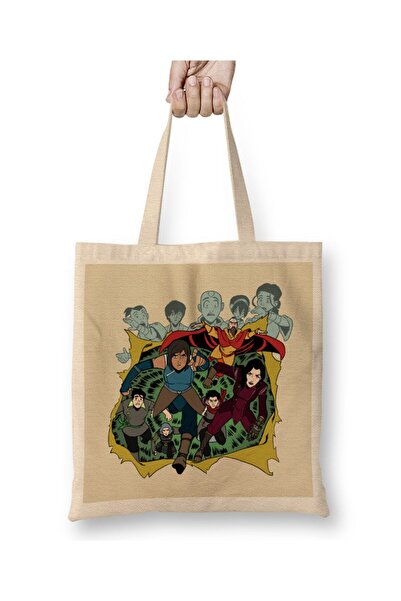 Toyaso Korra Giant Size Avatar White Cloth Bag Long Handle Shopping Bag Beach...