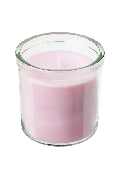IKEA LUGNARE bardakta kokulu mum, pembe, 40 saat, yasemin