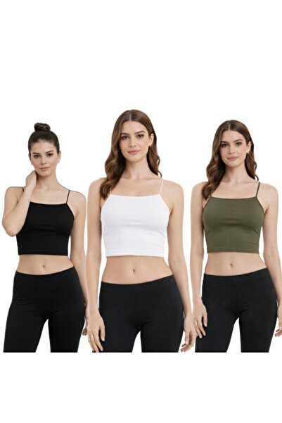 MODARENGİN 3 قطع من الملابس الداخلية القصيرة ذات الأشرطة الرفيعة (بويستر) - ت...