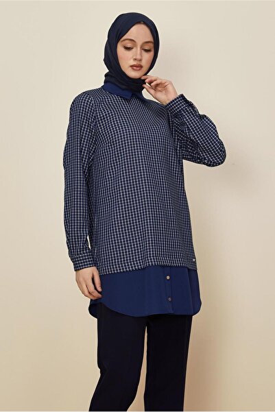 Alvina Checked Shirt Collar Tunic 46250