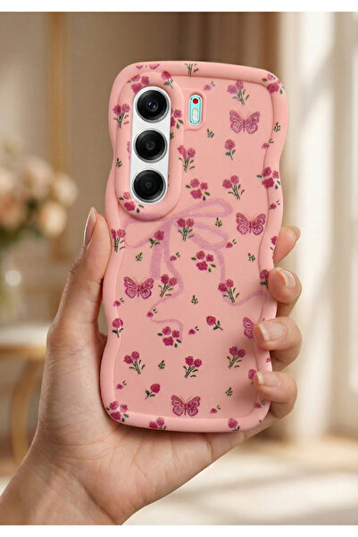 Rivor غطاء سيليكون متوافق مع هاتف تكنو كامون 40 برو مع شريط بارز للكاميرا وزخ...