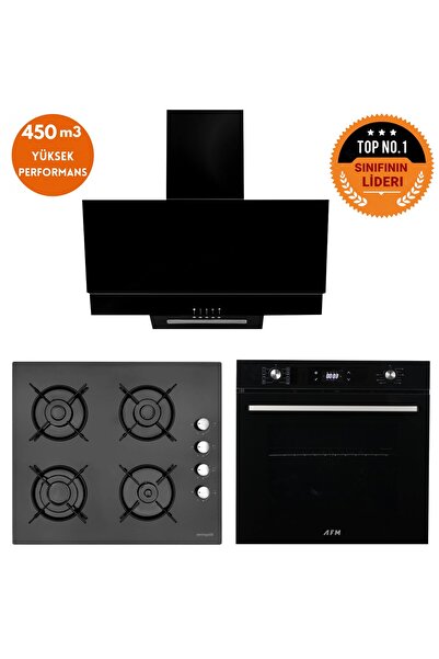 Eminçelik ve AFM TECH Markalı / Delta Dijital Turbolu Siyah Ankastre Set (12 ...