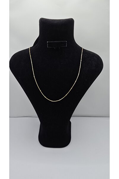 ahsenaksesuar2025 Stainless Steel Gold Color Bead Detailed Necklace