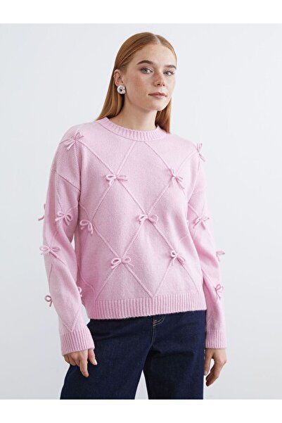 LC Waikiki LCW Modest Bisiklet Yaka Fiyonklu Kadın Triko Kazak\t