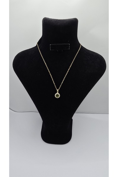 ahsenaksesuar2025 Stainless Steel Gold Color Vintage Style Green Zircon Stone...
