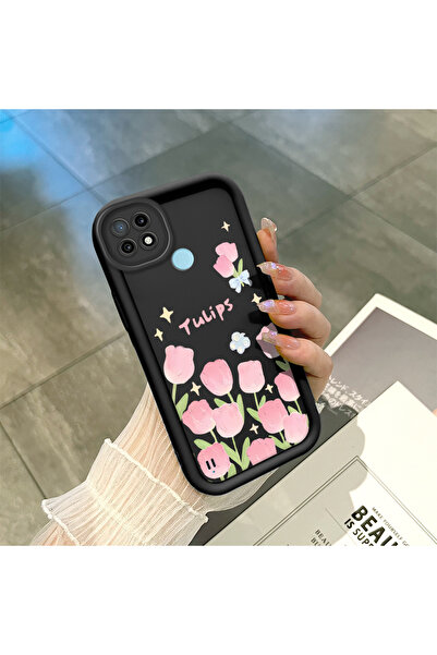 ucuc جراب مرن ممتص للصدمات وواقي للعدسة بنمط زهرة التوليب من السيليكون الأسود...