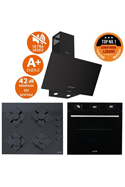 Ferre ve AFM Tech MARKALI RIA Sessiz Turbo Dijital Siyah Ankastre Set (D086-S...