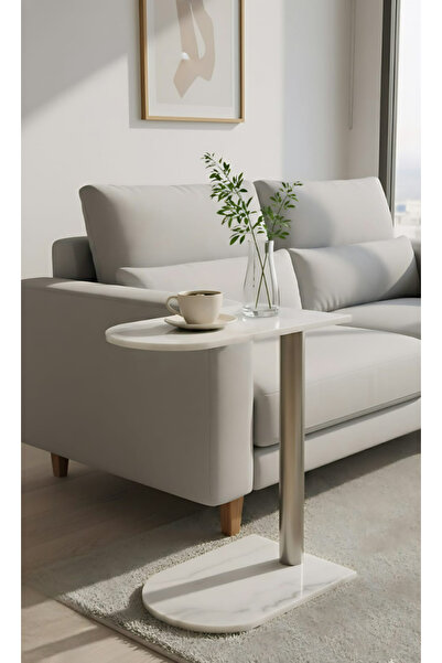 Areka طاولة خدمه رخام أبيض