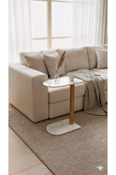 Areka White marble serving table