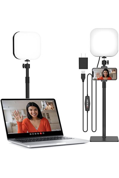 Genericc Video Conference Lighting, 180 LED Video Light with 3 Color & 5 Brig...