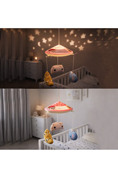 CHUBBY BABY Bebek Gece Lambası – Yıldız ve Kalp Yansıtmalı, Asılabilir Uyku L...