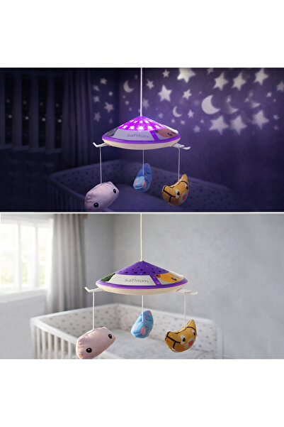 CHUBBY BABY Bebek Gece Lambası – Yıldız ve Kalp Yansıtmalı, Asılabilir Uyku L...