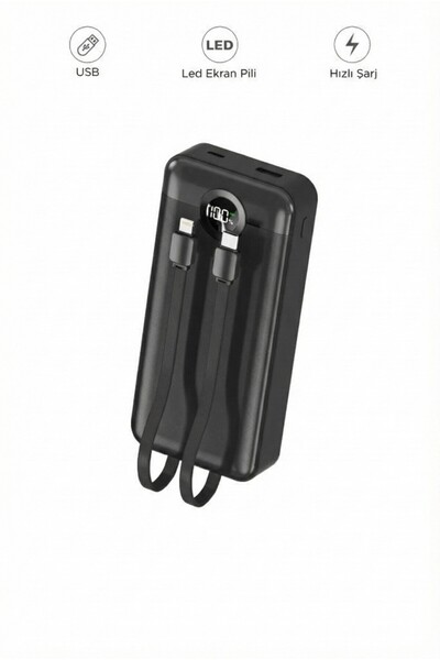 Başkenttekno 20000mAh 2 Çıkışlı Taşınabilir PD 22.5W Hızlı Şarj Dijital Göste...