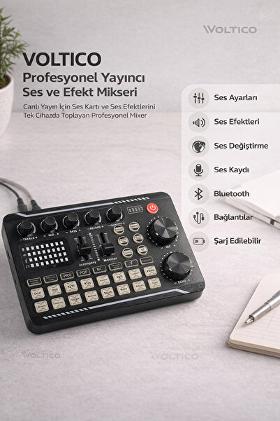 Voltico Kablosuz Bluetooth Ses Kartı – Profesyonel Canlı Yayın & Kayıt Sound ...