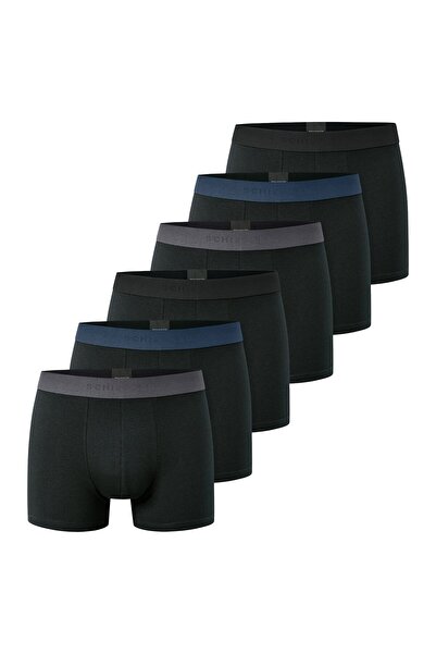 Schiesser Herren Boxershorts, 6er Pack - "95/5", Trunks, Cotton Stretch, Logo...
