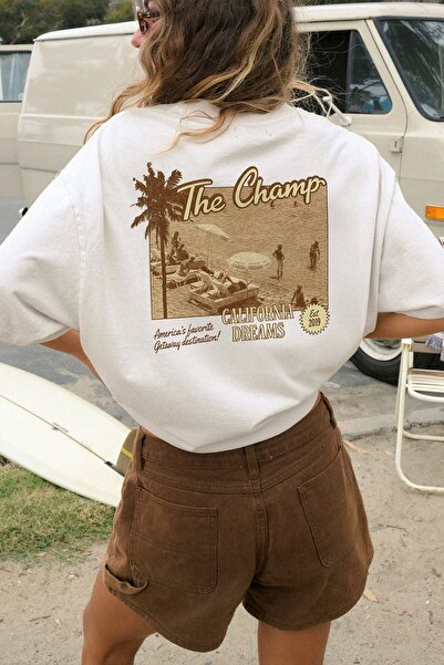 The Champ Clothing Tricou pentru femei supradimensionat California Dreams cu ...