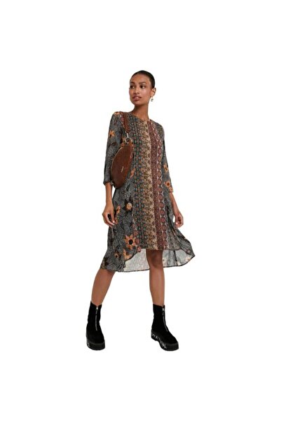 Desigual Rochie Desigual, Multicolor, cu insertii aurii, 20WWVW97