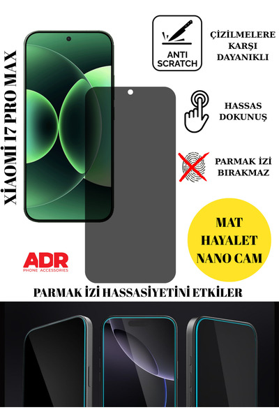 ADR Phone Accessories Xiaomi 17 Pro Max Hayalet Cam Mat Nano Ekran Koruyucu D...