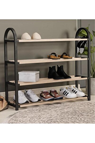 Akay Doğal Ahşap 4 KAtlı Raf Ünitesi