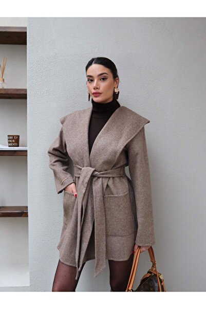 ESRAHELVACI Hooded 100% Wool Short Coat