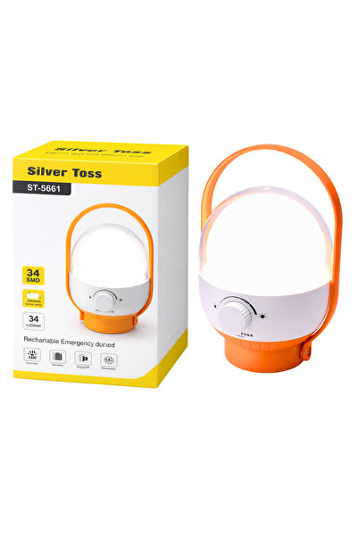 silvertoss ST-5661 Şarjlı Kamp Lambası | 34 SMD LED | Dimmer Ayarlı | Taşınab...