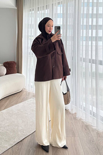 Tesettür Diyarı Leisa Torino Fabric Lined Trench Coat - Brown