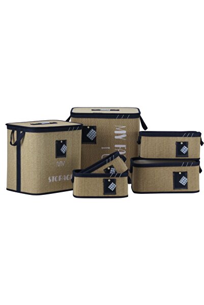 AROW 6lı Kare Bambu Sepet Seti-Düzenleyici (70x45x46 cm)