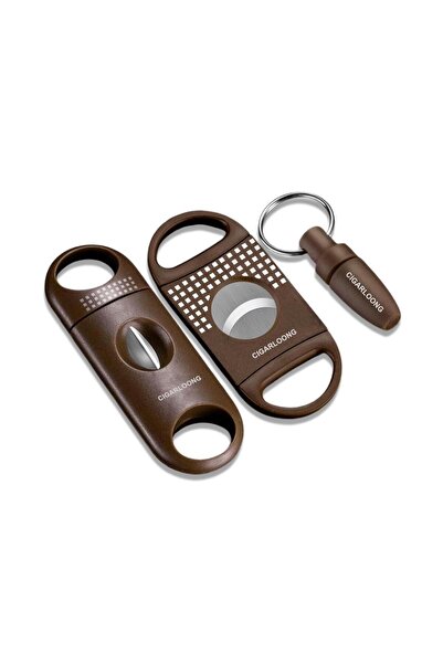 CIGARLOONG 3 lü Puro Kesici ve Delici Seti Kahve