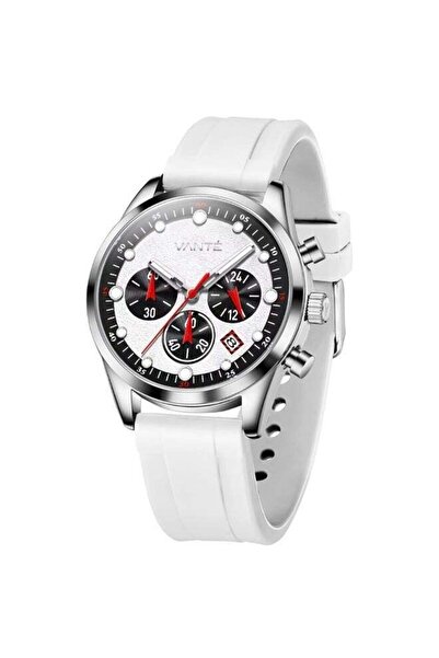 VOGUE VENUE VANTE Series Sporty White Chronograph Watch for Men with Rubber S...