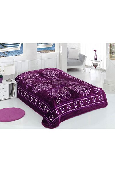 Bella Home Sarar Double Embossed Blanket - 4 kg - Point Plum with Original Bag