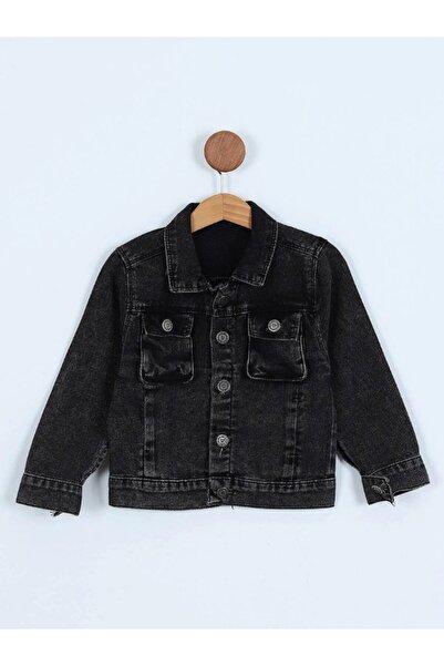 Linoş Kids Çocuk Kot Ceket Füme Renk Çocuk Kot Ceket Cepli Kot Ceket