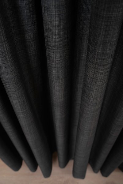 QUBA DECO Linen Textured Blackout Lightproof Extralight Blackout Background Curtain Bedroom Children's Room Living Room